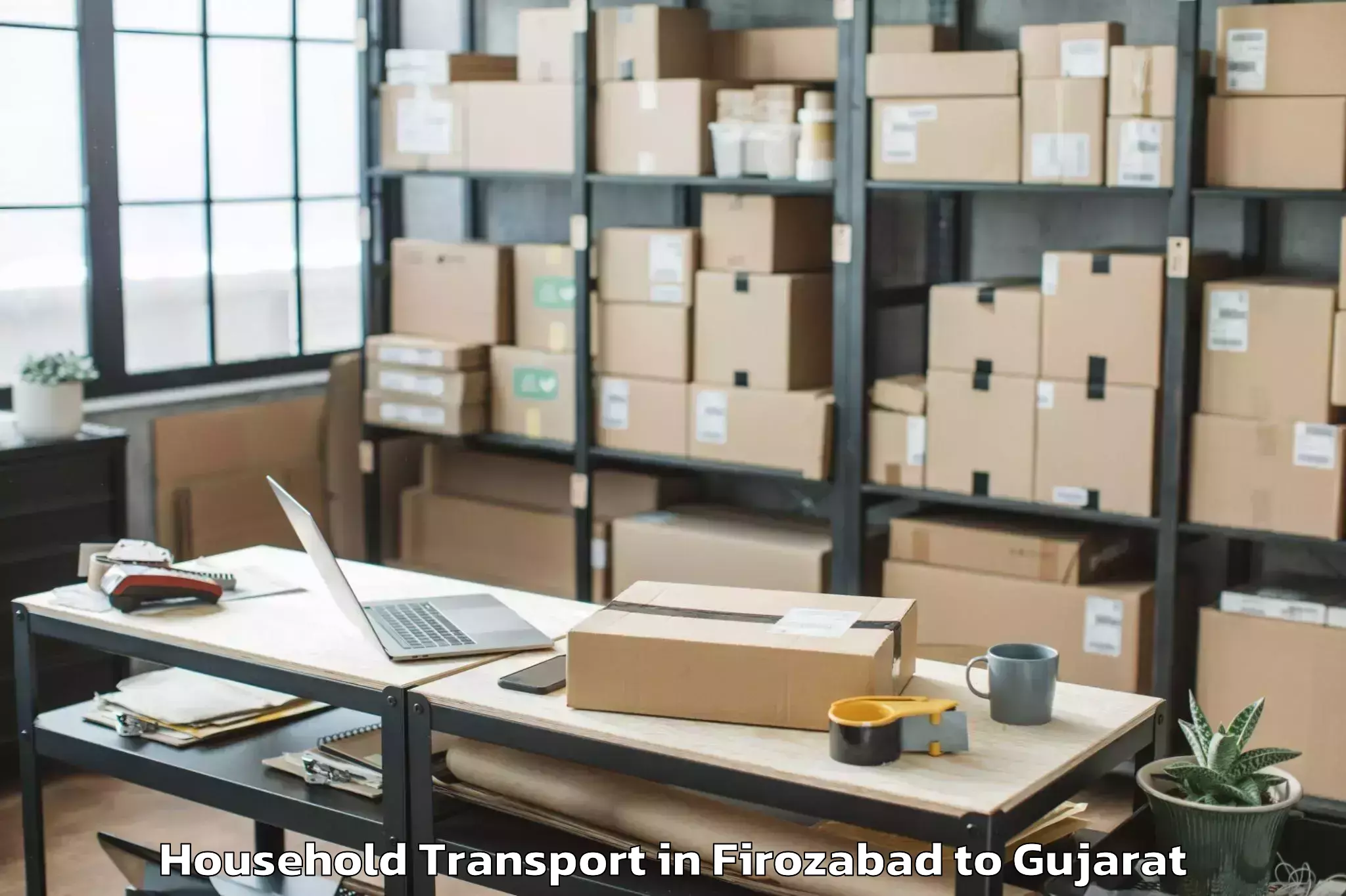 Professional Firozabad to Ranavav Household Transport